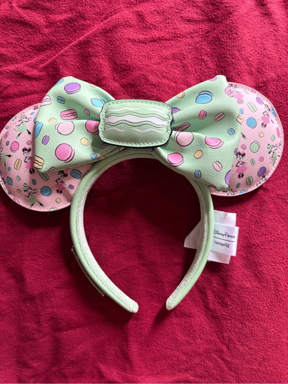 2023 Macaron Minnie Ear Headband - Mint & Pink